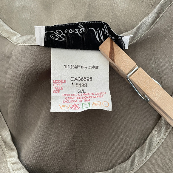 Vintage Tank Top Size Large Gold Brown Slinky Satin Minimal Basic Sleeveless 90s - Picture 8 of 10